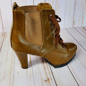 Women's C Label Brown Camel Ankle Booties Boots Size 10